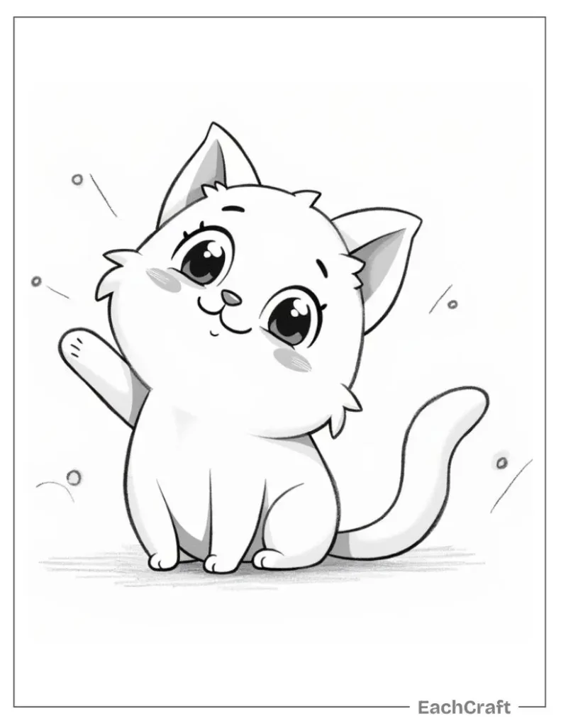 Cartoon cat making cute face