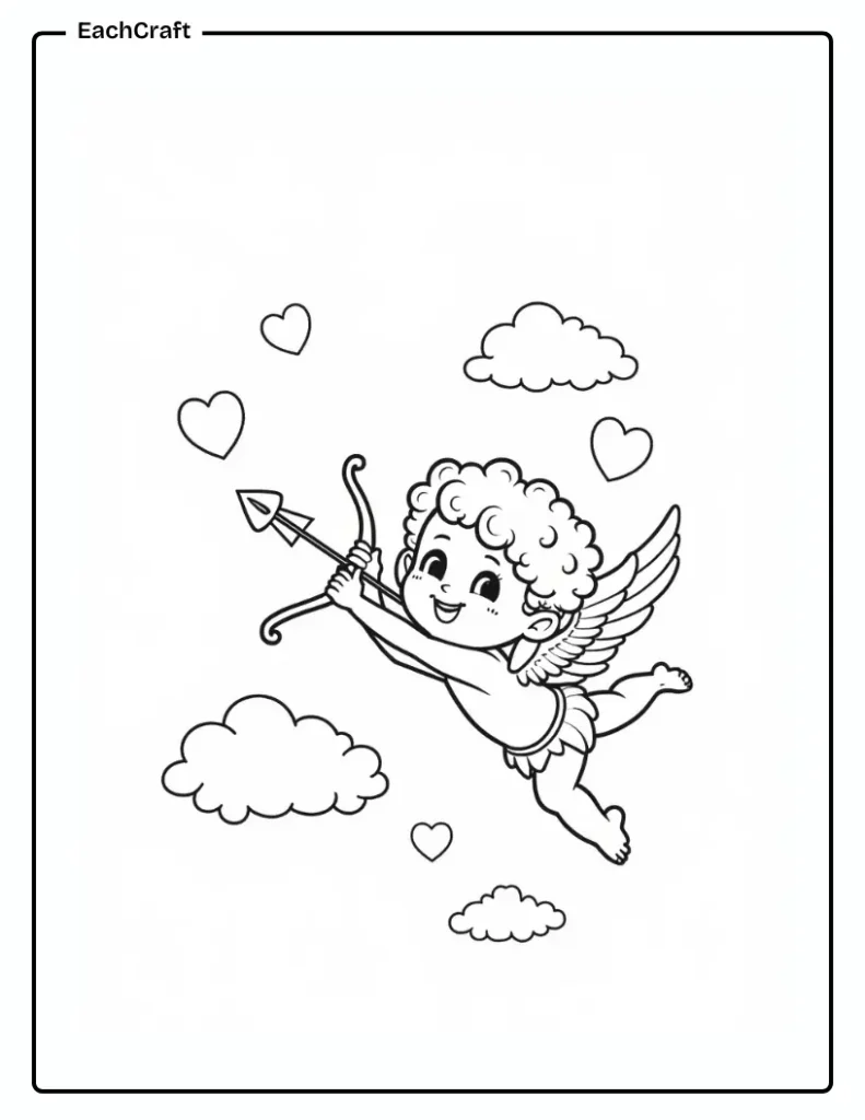 Cupid shooting an arrow of love