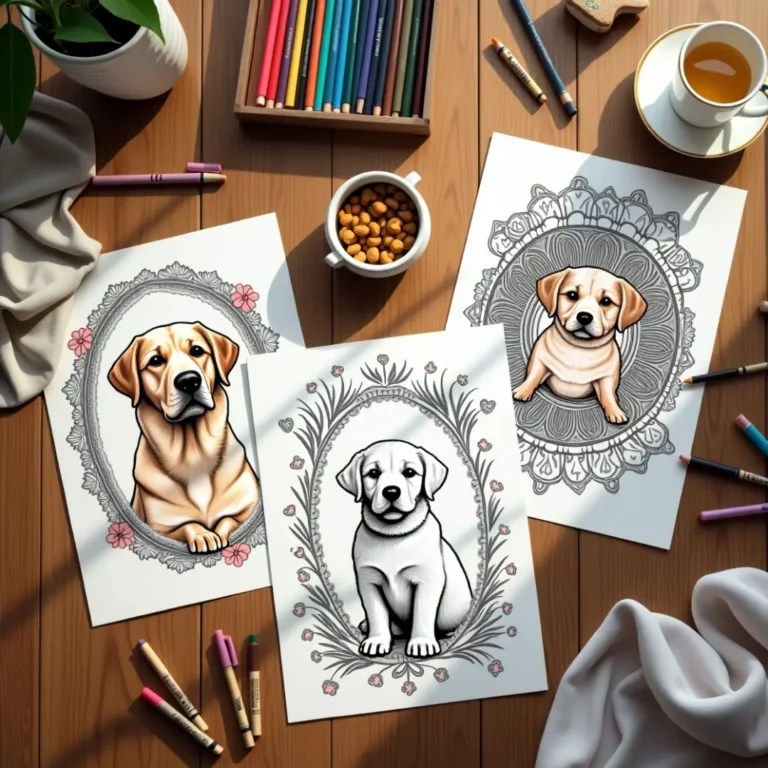 Dog coloring pages (free pdf printable)