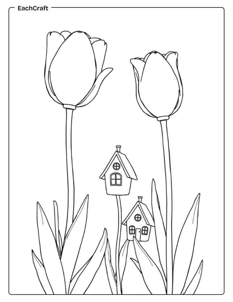 Giant tulips and tiny houses