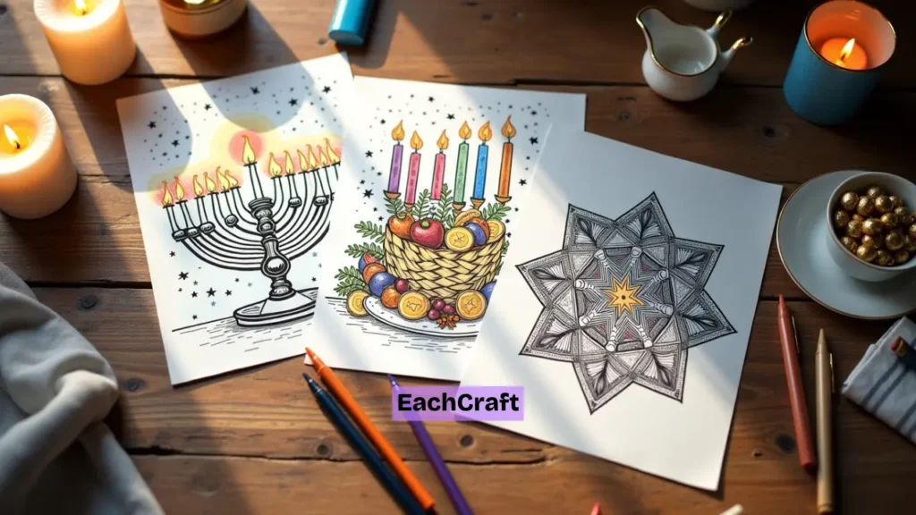 Hanukkah coloring pages (free pdf printable)