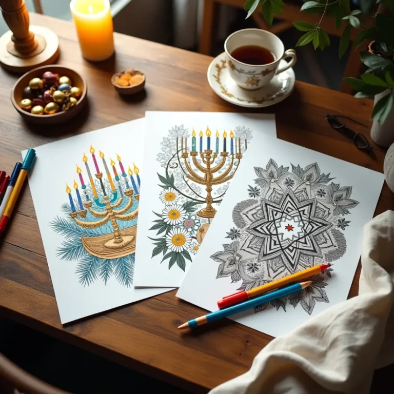 Hanukkah coloring pages (pdf printable)