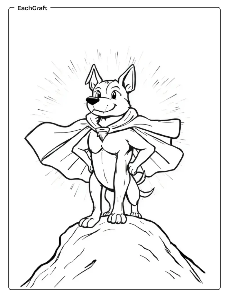 Huge superhero dog standing