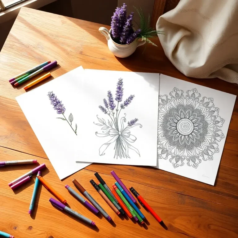 Lavender coloring pages (pdf printable)