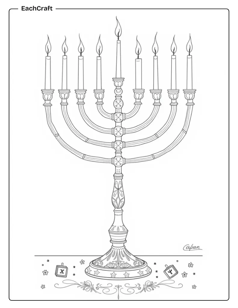 Menorah with candle