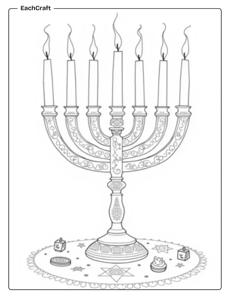 Menorah with candles