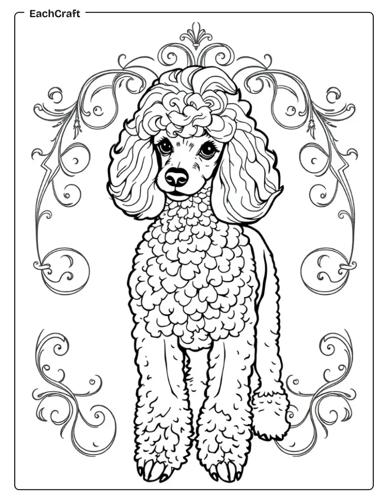 Poodle standing gracefully