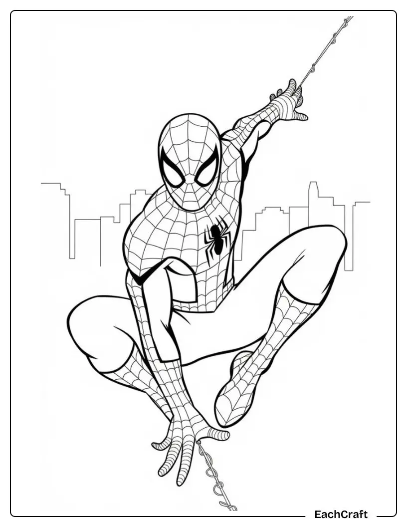 Spider man using web