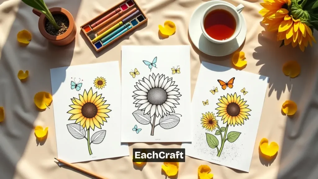 Sunflower coloring pages