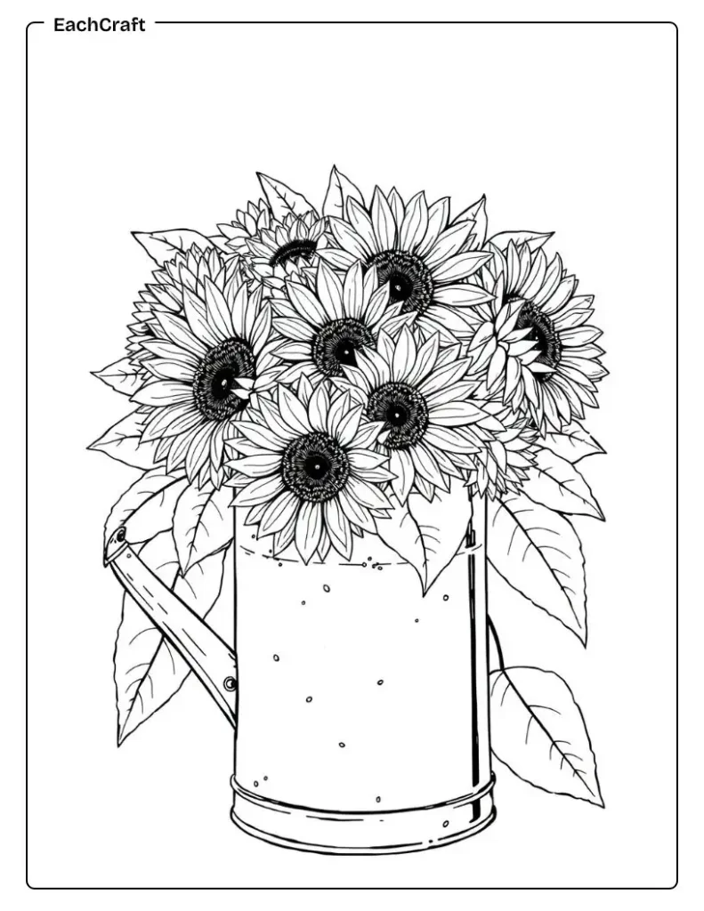 Sunflower in old mug