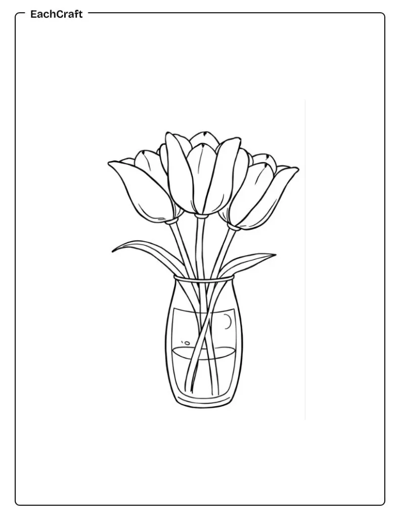 Tulip trio in a vase