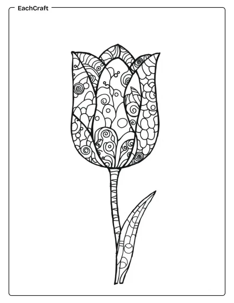 Tulip zentangle style