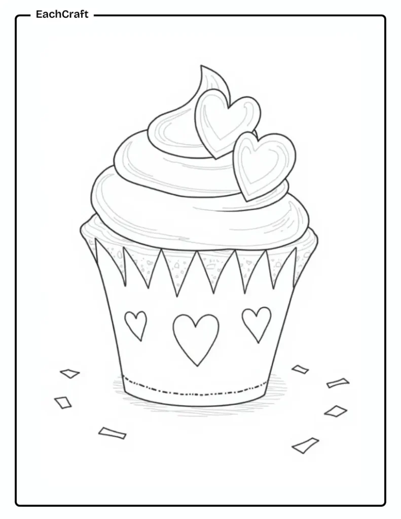 Valentine’s day cupcake with heart